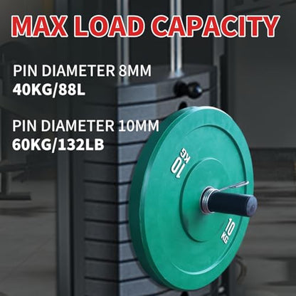 Weight Stack Pin with Spring Clip Collar Weight Stack Extender Pin for Cable Machines and Functional Trainers Commercial Home Gym (Dia:10mm Length: 80mm) - size: Dia:10mm Length: 80mm