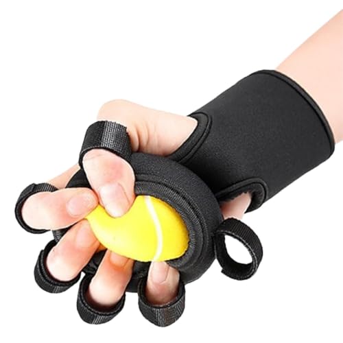 Hand Strengthening Ball with Wrist Brace Physical Trainer | Hand Grip Strength Exerciser Balls for Adults Seniors Indoor Outdoor Home Gym Office Fitness Yoga - color: Yellow