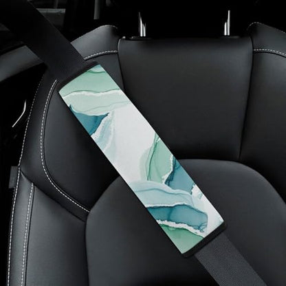 2 Pack Universal Soft and Comfortable Car Seat Straps Shoulder Pads for Kids, All Vehicles, Beach Sand Wave Blue Teal Neck Strap Covers, Neck and Shoulder Support - color: Pattern 644