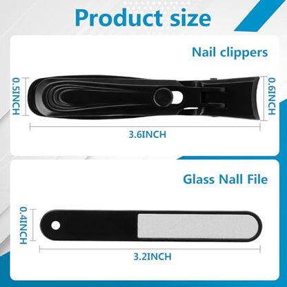 LINFOX German Nail Clippers Adult, Fingernail Clipper Ultra Sharp Sturdy Heavy Duty, Wide Jaw Anti Splash Lock Design, Professional Nail Cutter Premium Stainless Steel for Men, Woman, Seniors Black