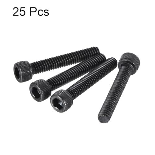 uxcell #8-32x1" Hex Socket Head Cap Screw Bolts 12.9 Grade Alloy Steel 25pcs - size: #8-32x1"