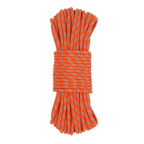 Static Climbing Rope 6mm Accessory Cord Rope,for Arborist Tree, Mountaineering, Sailboat Rope,Dock Lines,Hauling Dragginge - color: Orange, size: 20 ft