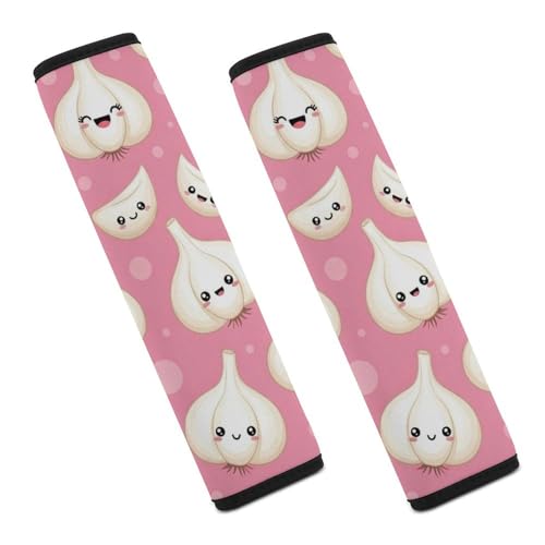 Universal Soft and Comfortable Cute Garlic Pink Seat Belt Shoulder Pad for Kids, Most Cars, 1 Pair Seat Belt Covers Cushion Anti-Slip Pad - color: Pattern 1108