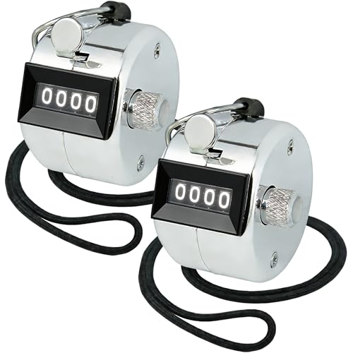 Amble Tally Clicker Counter, Metal Case Mechanical Clicker Digital Handheld Tally Counter with Nylon Lanyard - color: 2-pack