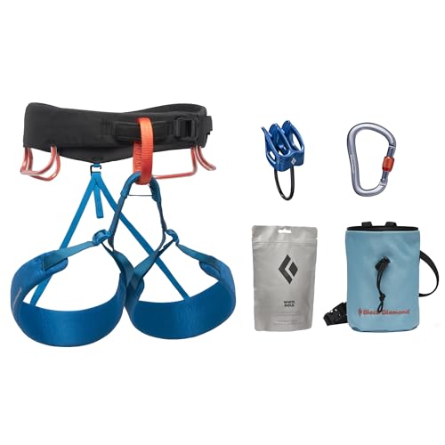 BLACK DIAMOND Men's Momentum Rock Climbing Harness, Adjustable Loops - color: Kingfisher Package 1.0, size: SM (27-30" Waist)