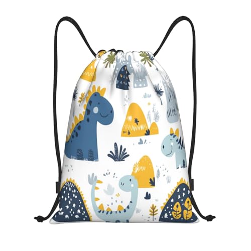 Drawstring Sports Backpacks - Lightweight Swim Gym Bags for Women Men String Sackpack for Beach Travel Yoga(Small, Cute Jurassic Dinosaur) - color: Cute Jurassic Dinosaur, size: Small