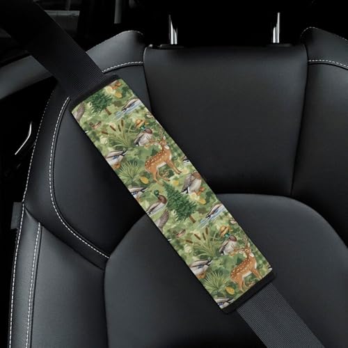 2 Pack Mallard Duck Wild Ducks Car Seat Belt Pad Universal Soft and Comfortable Harness Pads Strap for Adult Use, Most Cars, Easy Install (No Tool) - color: Pattern 112