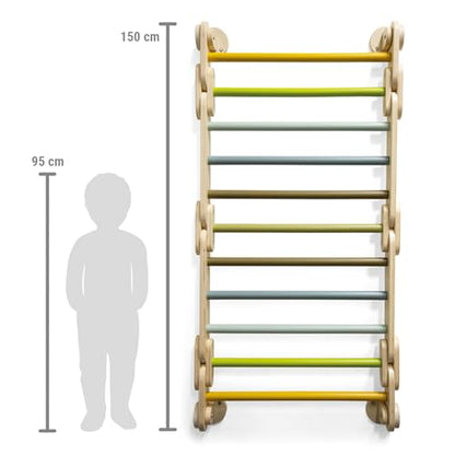 small foot Triangle-Wall Climbing 2in1 Adventure, Wood, 4 Adapters, Movement, from 2 Years 12625, 150 x 64 x 10 cm