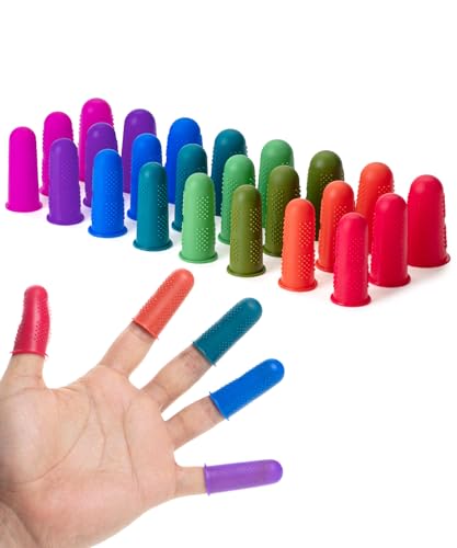 Mr. Pen- Hot Glue Gun Finger Protectors, 24 pcs | Assorted Colors Silicone Finger Protectors, Rubber Fingers Tips, Rubber Finger Covers, Rubber Finger Tips Protector - color: Deep Bright, size: 24 pcs