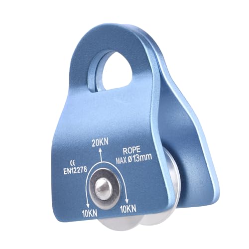 Azarxis 20 kN Micro Side Swing Pulley Prusik Minding Pulleys for 0.47" / 12mm Rope/Cable Rock Climbing Tree Arborist Zipline Lifting Hauling Dragging Rescue Aerrial Work Hitch Tending - color: #01 Blue