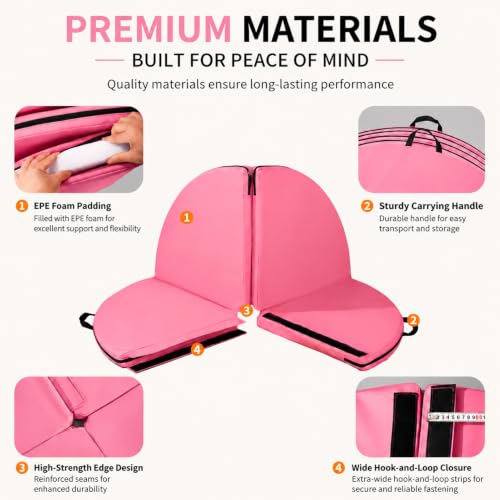 Round Pole Dance Mat, Folding Versatile Lightweight Pole Padding Crash Pad, Suitable for Beginners Fitness Gymnastics Striptease Safety Mat - size: 160*10cm/63*3.9in