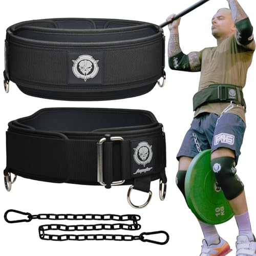 2-in-1 Weightlifting Belt & Dip Belt with Chain for Added Weight Training,Weightlifting, Squats, Deadlifts,Powerlifting for Men & Women - color: Black/Grey, size: Medium