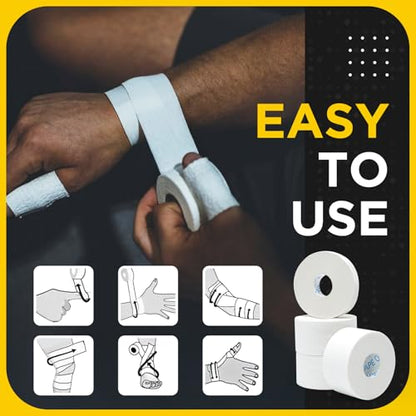 OK TAPE Athletic Tape Finger Tape 3 Rolls 1.5" x 15yds and 1 Roll 0.5in x 15yds | Strong Adhesive Hand Grip and Finger Wrap Tape for Weightlifting, Climbing, Basketball, Volleyball, Black - color: Black, size: 1.5" x 15yards-3rolls and 0.5in x 15yards-1ro