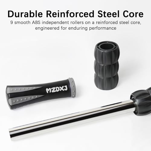 Muscle Roller Massage Roller Stick- Deep Tissue Fascia Blaster for Myofascial Pain Relief, Lymphatic Drainage & Body Sculpting, Handheld Physical Therapy & Recovery Tool (Gray black-18 inch) - color: Grey Black