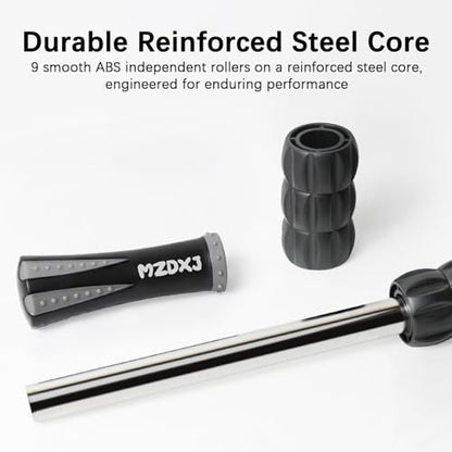Muscle Roller Massage Roller Stick- Deep Tissue Fascia Blaster for Myofascial Pain Relief, Lymphatic Drainage & Body Sculpting, Handheld Physical Therapy & Recovery Tool (Gray black-18 inch) - color: Grey Black