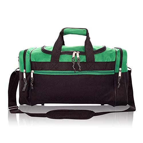 DALIX 17" Blank Duffle Bag Duffel Bag Travel Size Sports Durable Gym Bag - color: Green