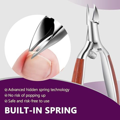 Toenail Clippers for Thick Toenails Super Sharp, Heavy Duty Toe Nail Clippers for Men Women Adult Seniors Long Handle, Professional Ingrown Toenail Cutters Pedicure Clipper