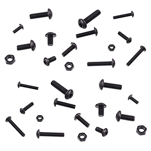 Hilitchi 460-Pcs M3 M4 M5 Button Head Hex Socket Head Cap Bolts Screws Nuts Assortment Kit - 10.9 Grade Alloy Steel - color: Button Head Hex Socket