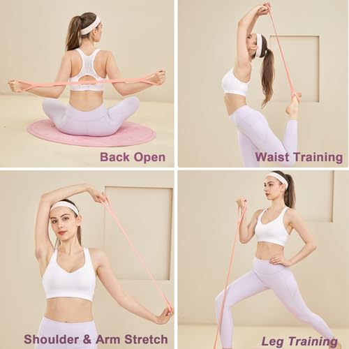 Figure 8 Resistance Band Elastic Bands with Handles for Stretching Working Out Arm Back Shoulder Chest Exercise Rope Bands Fitness Equipment for Yoga, Pilates, Physical Therapy - color: Purple