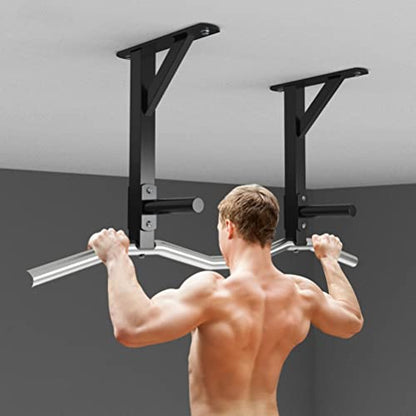 Fitness Equipment Wall Mounted Pull Up Bar, Space Saving Ceiling Steel Fitness Horizontal Bar, Home Gym Strength Training Bar, Load 661 LB