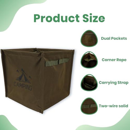 Throw Line Cube Bag, Easy Folding Arborist Throw Line Storage Portable Climbing Rope Organizer Basket for Tree Work, Outdoor Rope Accessories, Travel and Picnic