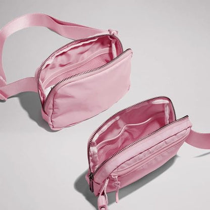 YOSHUYUKI Fanny Pack Crossbody Bag Trendy Waterproof Small Sling Cross Body Purse for Women Men Fashion Waist Packs Mini Belt Pouch Chest Bum Hip Bag Lulu Dupes for Travel Vacation Running Pink - color: Pastel Pink