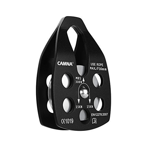 30kN Climbing Pulley with Ball Bearing for Rock Climbing Arborist - color: Black