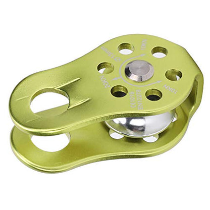 20KN Small Rope Pulley, Rock Climbing Pulley with Ball Bearings for Rock Climbing, Traction, Transportation, and More - color: Green