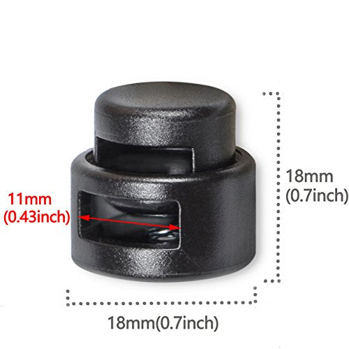DYZD Single Hole Cord Lock Toggle Stopper Plastic Spring Rope End (10 PCS) - size: 10P