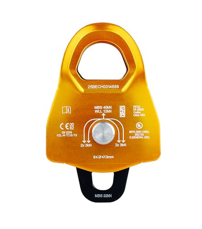 Petzl, MINDER L2, High-Strength Double Prusik Pulley, Yellow - size: L2 (Double)