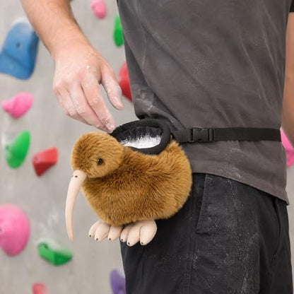 Funny Rock Climbing Chalk Bag, Soft Knitted Climbing Chalk Pouch with Drawstring Adjustable Belt, Fit Bouldering, Gymnastics & Outdoor Activities for Climbers - style: Kiwi