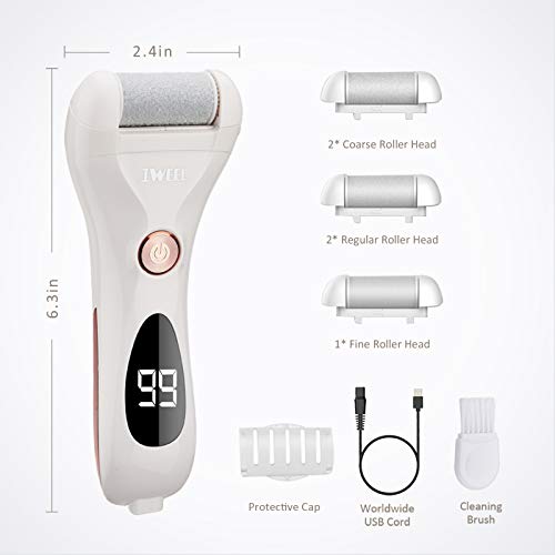 Callus Remover for Feet Shaver Rechargeable Electric Foot File Pedicure Tools for Feet Professional Callous Shaver Waterproof Pedicure kit for Cracked Heels and Dead Skin | Electronic Foot Scrubber Pedicure Tools, Waterproof Pedicure kit for Cracked Heels