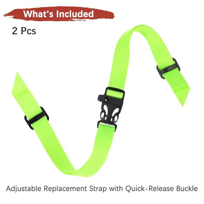 Backpack Chest Strap Sternum Straps with Emergency Whistle Buckle for Backpack Replacement & Hiking - color: Fluorescent Green