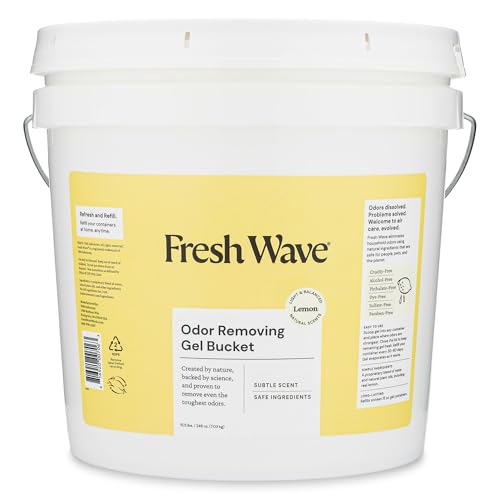 Fresh Wave Odor Removing Gel Bucket, 15.5 lb. (248 oz.) | Lemon Scent Refill | Odor Absorbers for Home | Safer Odor Relief | Natural Plant-Based Odor Eliminator | For Cooking, Trash & Pets - size: 15.50 Pound (Pack of 1)