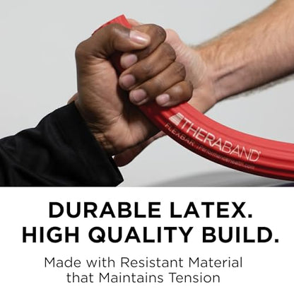 THERABAND FlexBar Resistance Bar, Physical Therapy, Flex, Elbow, Wrist, Red | Flex therapy bar for physical therapy, wrist and forearm exercise, with non slip grip and compact design