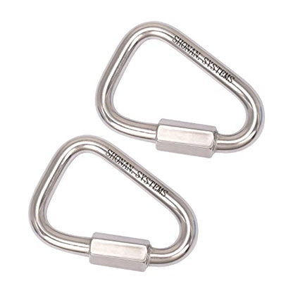 SHONAN 2.9 Inch Delta Quick Link Large Stainless Steel Triangle Quick Links Heavy Duty Triangle Carabiners Marine Grade, 2 Pack, 1535 Lbs Capacity - size: 2.9 Inch, 2 Pack(Marine Grade)