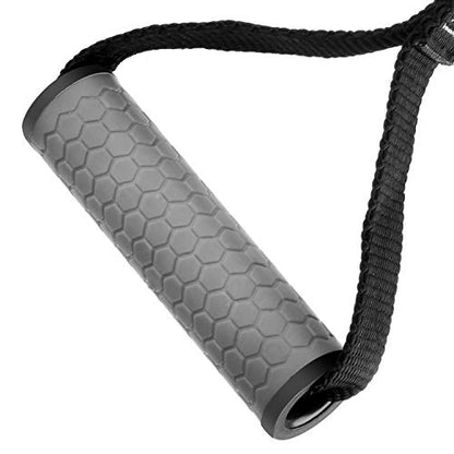 Upgraded Cable Machine Attachments Resistance Bands Handles Grips Fitness Strap Stirrup Handle Cable Attachment Silicon Grip with Metal Carabiner Colorful Version - color: Grey