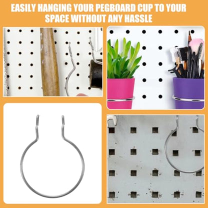ABOOFAN 12Pcs Heavy Duty Iron Pegboard Hooks for Shop Storage Double Wire Pegboard Cup Holder Hooks for Wall Hanging Board for Garage Workshop Organization