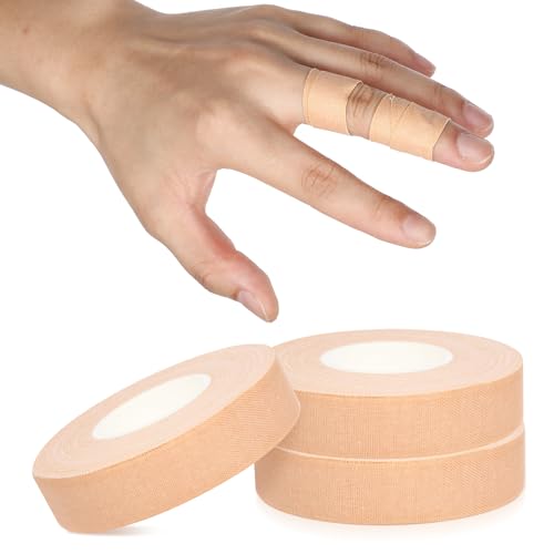 YUXIANLB Finger Tape, 0.5 Inch x 10 Yard Nude Athletic Tape Extra Strong Adhesive, 3 Rolls Sport Tape, Medical Tape, Foot Tape for Rock Climbing, Grappling, Basketball, Lifters and BJJ Finger Tape - color: Nude, size: 3 Count (Pack of 1)