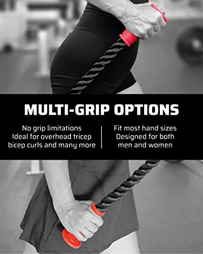 THEFITGUY Precision Cable Duo - Ergonomic Single Tricep Rope & Squat Knee Attachment for Targeted Lower & Upper Body Training