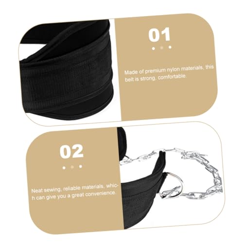ABOOFAN Nylon Weightlifting Belt with Chain for Bodybuilding and Core Strength Training Fitness Resistance Belt for Men and Women Support for Squats Deadlifts Running Hiking and Climbing