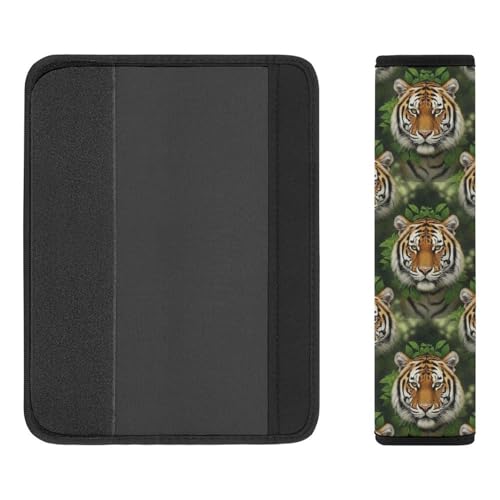 2PCS Animal Tigers Car Seat Belt Pad Universal Fit Seat Belt Covers Cushion for Kids, Car Seats Pushchair Strollers High Chair Pushchair, Easy Install (No Tool) - color: Pattern 741