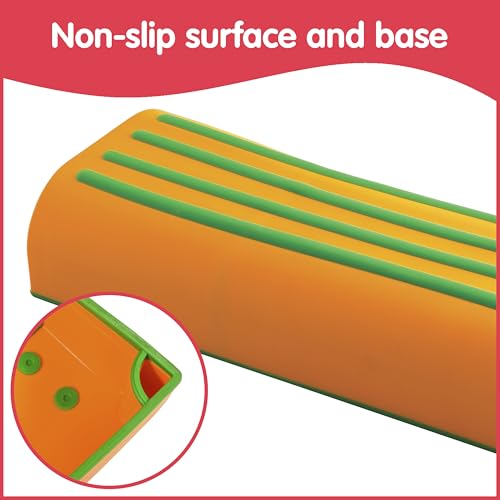 edxeducation Step-a-Trail | Logs | 3 Balance Beams | Ages 18m+ | Sturdy Plastic Obstacle Course for Kids | Indoor Outdoor Toys for Toddlers | Orange - style: Logs