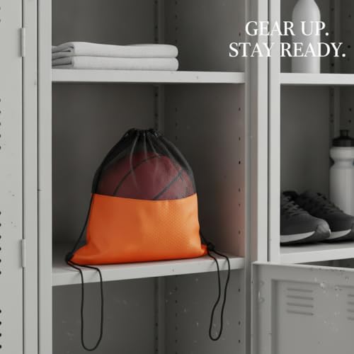 Oxford Cloth Drawstring Bag for Shoes and Essentials, Durable Gym Sack with Secure Closure, 13 x 3.3 Inches - color: Orange