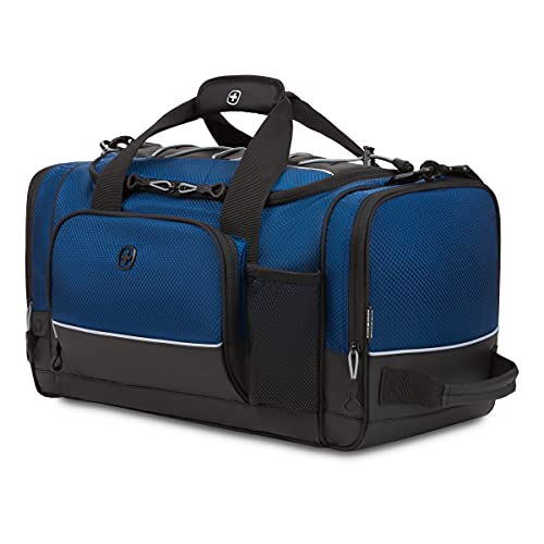 SwissGear Apex Duffle Bag for Travel and Gym with Bungee-Cord System - color: Navy Dobby, size: 28-Inch