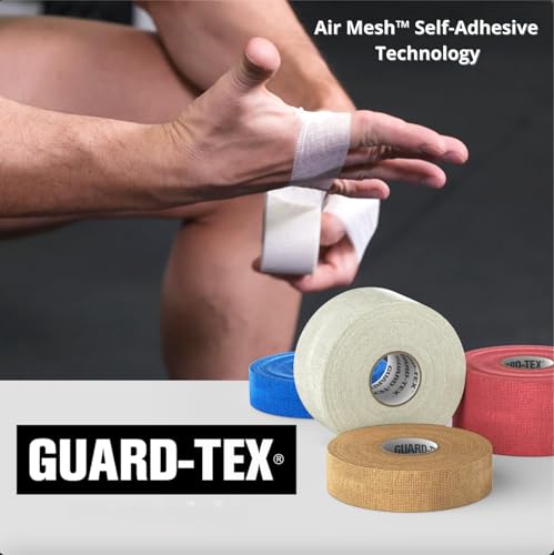 Guard-Tex® Beige Athletic Finger Tape - Self-Adhesive Natural Cotton Air-Mesh™ No Residue - 3/4 Inch - 6 Pack x 90ft (540ft) USA Made - color: Sandstone Beige, size: 6 rolls, 3/4"