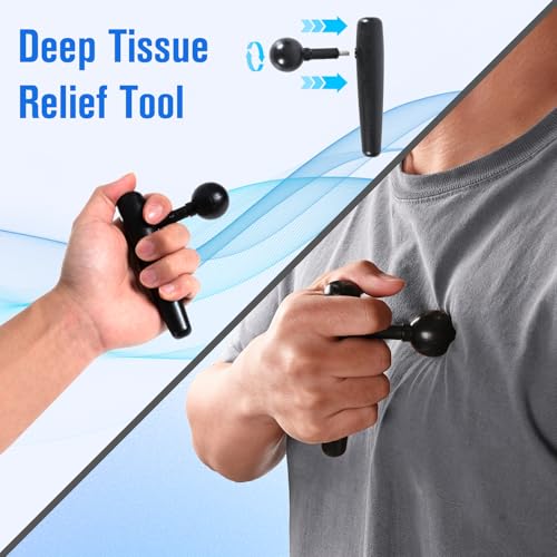 Trigger Point Massage Tool,Two Shapes Handheld Back and Neck Massager for Pain Relief,Muscle Release Tool Manual Massage Hook Back Neck Shoulder Massager Black - Gift for Women & Men - color: Black