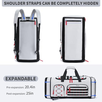 Bosstin Gym Bag for Men & Women, 45L Travel Duffle Sports Duffel Bag Gym Weekender Overnight Backpack with Shoe Compartment (Grey) - color: 2Grey