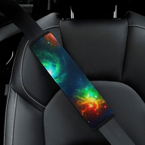 2 Piece Universal Soft and Comfortable Seat Belt Shoulder Pad for Kids, Most Cars, Universe Galaxy Science Fiction Print Seat Belt Covers Cushion, Neck and Shoulder Support - color: Pattern 798