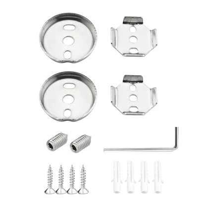 1 Set Towel Bar Replacement Parts for Replacing Wall Mounted Towel Bars Stainless Steel Screw Set Silver Hanging Tightening Screws (1.65in Round + 1.35in Hexagonal Fixing Piece)
